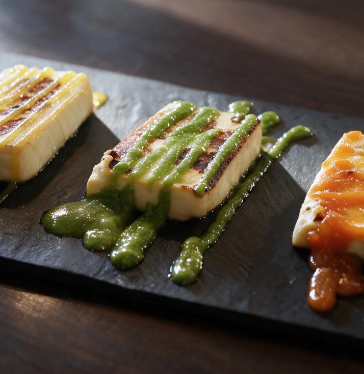 Gegrillter Ziegenkäse